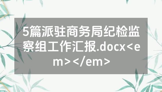 5篇派驻商务局纪检监察组工作汇报.docx<em></em>
