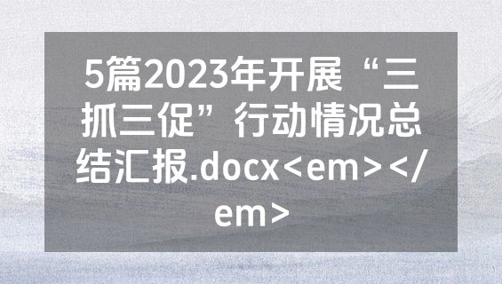 5篇2023年开展“三抓三促”行动情况总结汇报.docx<em></em>