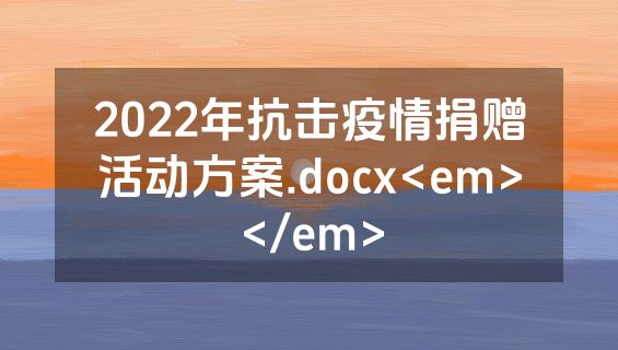 2022年抗击疫情捐赠活动方案.docx<em></em>