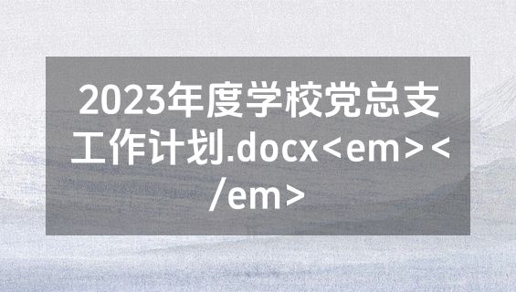 2023年度学校党总支工作计划.docx<em></em>
