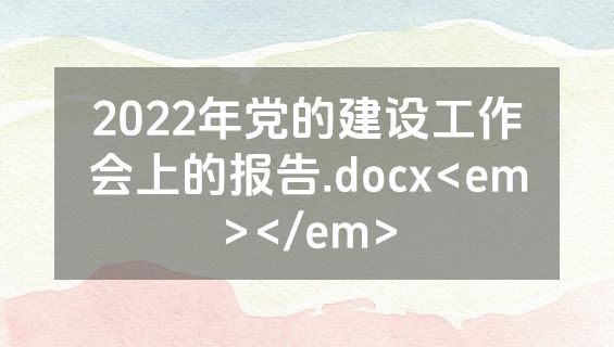 2022年党的建设工作会上的报告.docx<em></em>