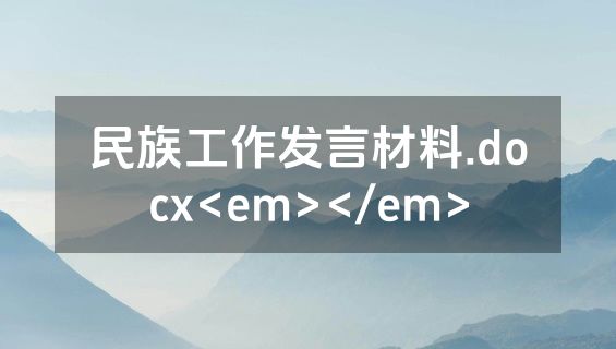 民族工作发言材料.docx<em></em>