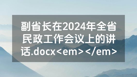 副省长在2024年全省民政工作会议上的讲话.docx<em></em>