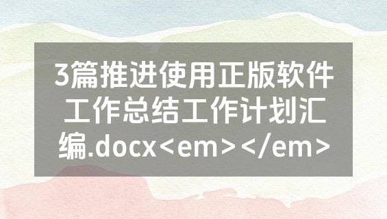3篇推进使用正版软件工作总结工作计划汇编.docx<em></em>