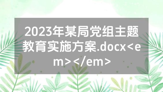 2023年某局党组主题教育实施方案.docx<em></em>