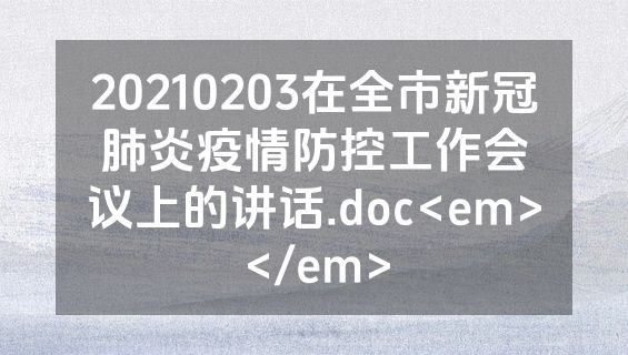 20210203在全市新冠肺炎疫情防控工作会议上的讲话.doc<em></em>