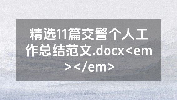 精选11篇交警个人工作总结范文.docx<em></em>