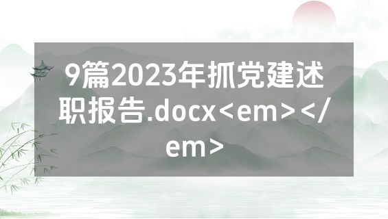 9篇2023年抓党建述职报告.docx<em></em>