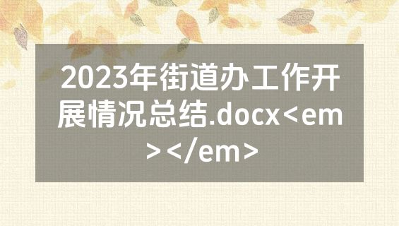 2023年街道办工作开展情况总结.docx<em></em>