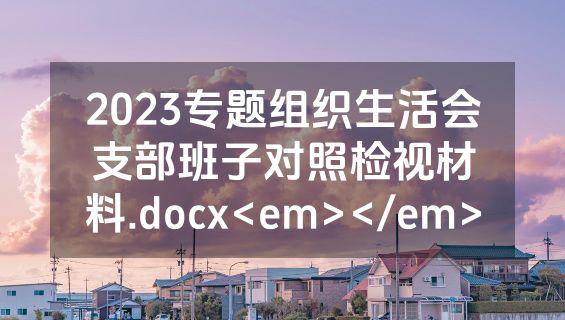 2023专题组织生活会支部班子对照检视材料.docx<em></em>