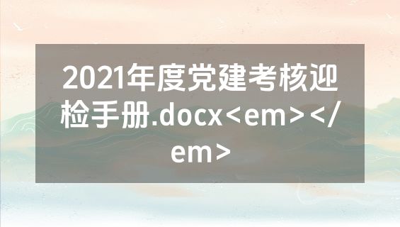2021年度党建考核迎检手册.docx<em></em>