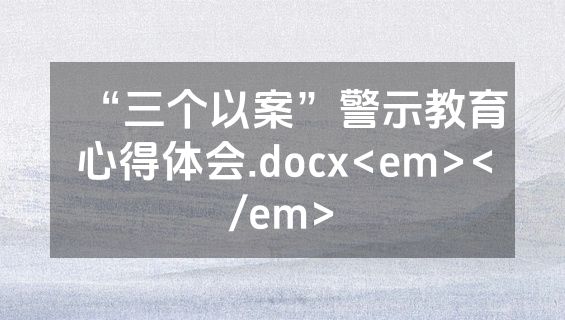 “三个以案”警示教育心得体会.docx<em></em>