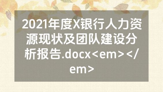 2021年度X银行人力资源现状及团队建设分析报告.docx<em></em>