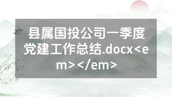 县属国投公司一季度党建工作总结.docx<em></em>