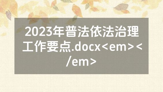 2023年普法依法治理工作要点.docx<em></em>