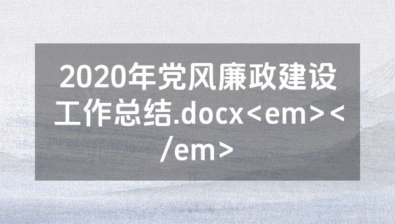 2020年党风廉政建设工作总结.docx<em></em>