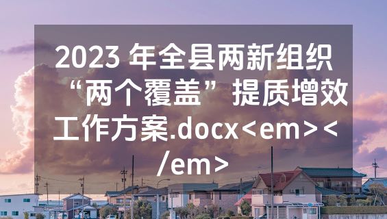 2023 年全县两新组织“两个覆盖”提质增效工作方案.docx<em></em>