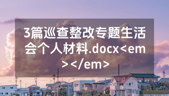 3篇巡查整改专题生活会个人材料.docx<em></em>