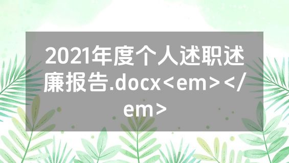 2021年度个人述职述廉报告.docx<em></em>