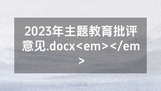 2023年主题教育批评意见.docx<em></em>