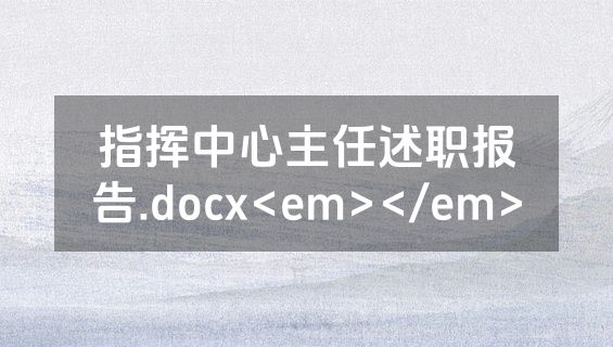 指挥中心主任述职报告.docx<em></em>