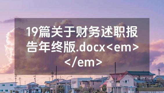 19篇关于财务述职报告年终版.docx<em></em>
