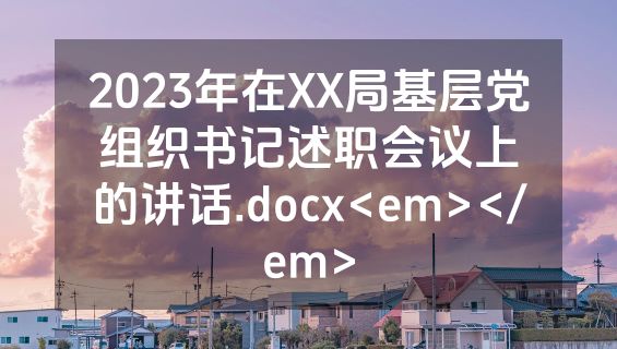 2023年在XX局基层党组织书记述职会议上的讲话.docx<em></em>