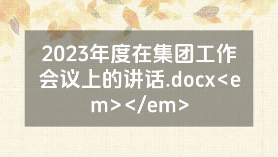 2023年度在集团工作会议上的讲话.docx<em></em>