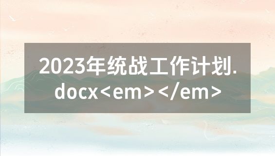 2023年统战工作计划.docx<em></em>