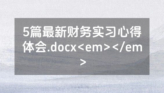 5篇最新财务实习心得体会.docx<em></em>