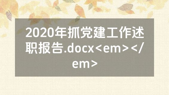 2020年抓党建工作述职报告.docx<em></em>