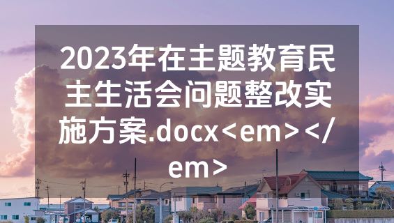 2023年在主题教育民主生活会问题整改实施方案.docx<em></em>