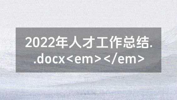 2022年人才工作总结..docx<em></em>