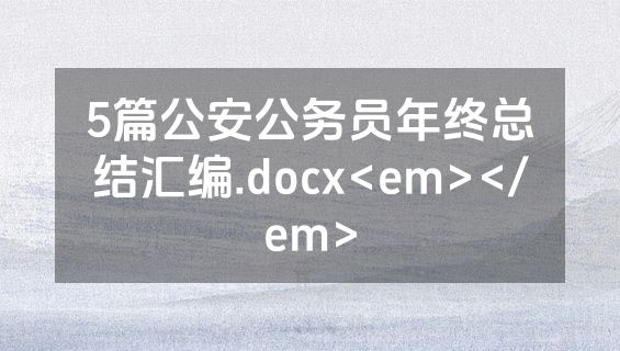 5篇公安公务员年终总结汇编.docx<em></em>