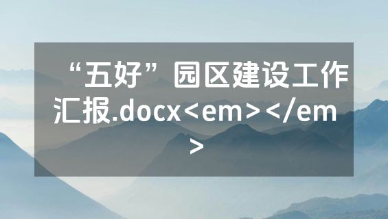 “五好”园区建设工作汇报.docx<em></em>