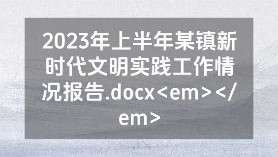 2023年上半年某镇新时代文明实践工作情况报告.docx<em></em>