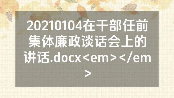 20210104在干部任前集体廉政谈话会上的讲话.docx<em></em>