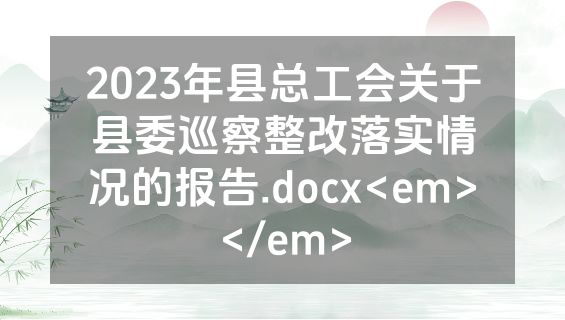 2023年县总工会关于县委巡察整改落实情况的报告.docx<em></em>
