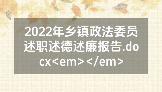 2022年乡镇政法委员述职述德述廉报告.docx<em></em>