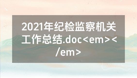 2021年纪检监察机关工作总结.doc<em></em>