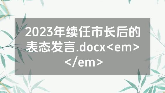 2023年续任市长后的表态发言.docx<em></em>