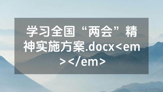 学习全国“两会”精神实施方案.docx<em></em>
