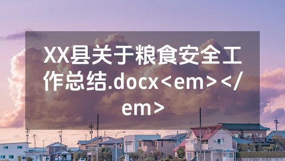 XX县关于粮食安全工作总结.docx<em></em>