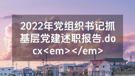 2022年党组织书记抓基层党建述职报告.docx<em></em>