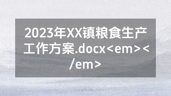 2023年XX镇粮食生产工作方案.docx<em></em>