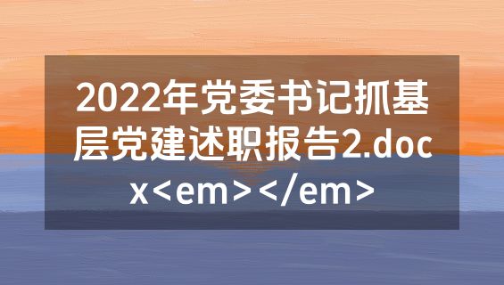 2022年党委书记抓基层党建述职报告2.docx<em></em>