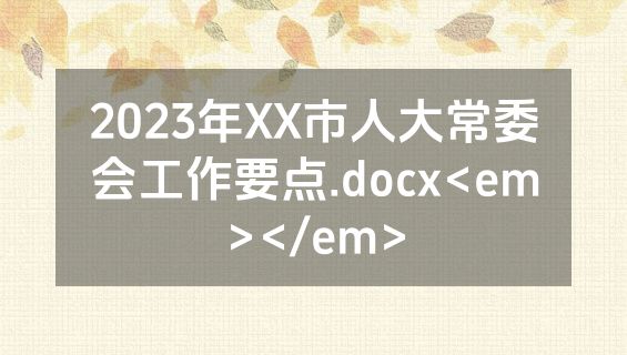 2023年XX市人大常委会工作要点.docx<em></em>
