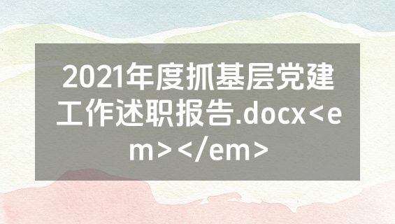 2021年度抓基层党建工作述职报告.docx<em></em>