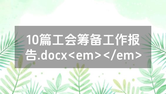 10篇工会筹备工作报告.docx<em></em>