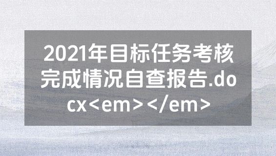 2021年目标任务考核完成情况自查报告.docx<em></em>